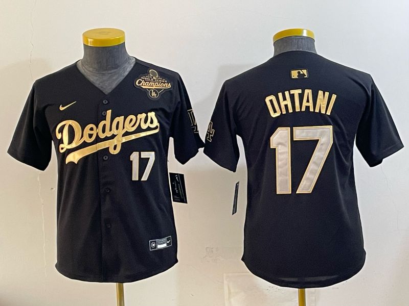 Youth Nike 2026 Los Angeles Dodgers #17 Ohtani  Black Gold Game MLB Jersey 065->youth mlb jersey->Youth Jersey